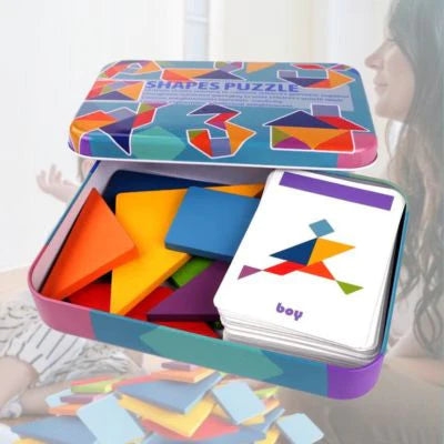 Puzzle 3d Éducatif Tangram Montessori en bois | BRAIN-TEASER™